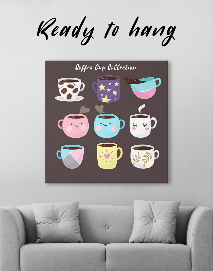 Coffee Cup Collection Canvas Wall Art