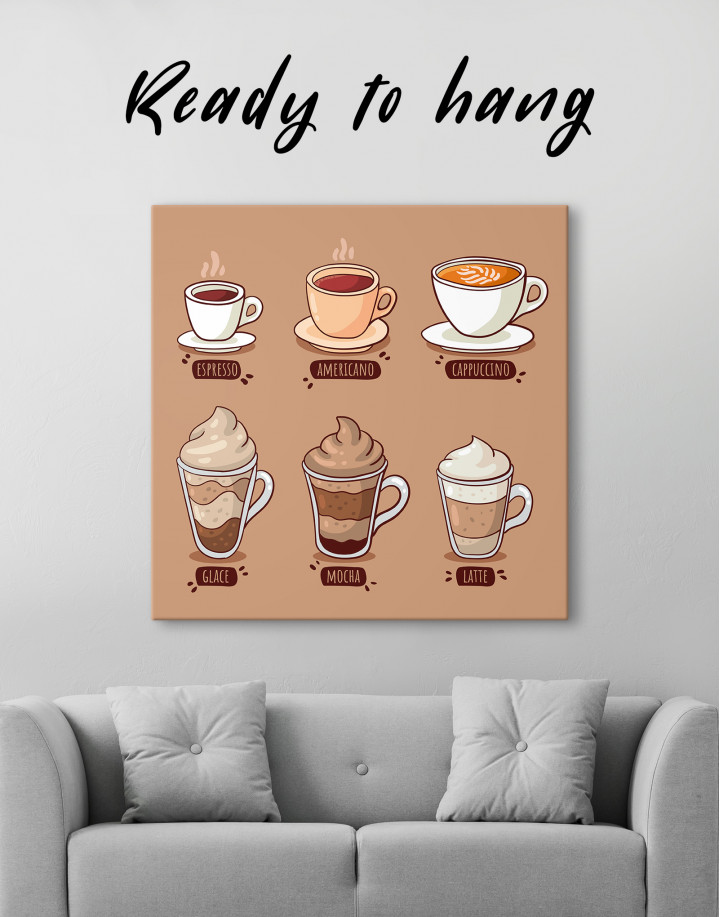 Coffee Types Collection Canvas Wall Art