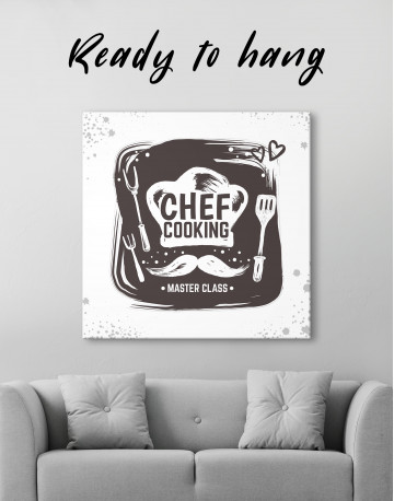 Chef Cooking Master Class Canvas Wall Art