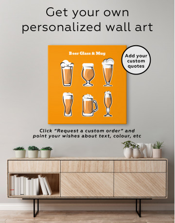 Beer Glass and Mug Canvas Wall Art - image 3