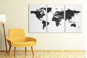 Black & White World Map