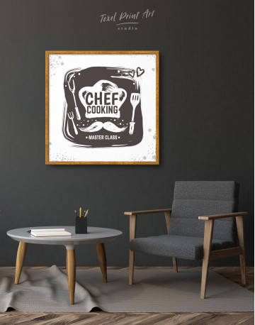 Framed Chef Cooking Master Class Canvas Wall Art