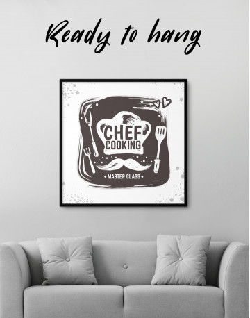 Framed Chef Cooking Master Class Canvas Wall Art - image 3