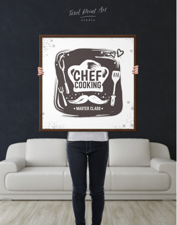 Framed Chef Cooking Master Class Canvas Wall Art - image 2
