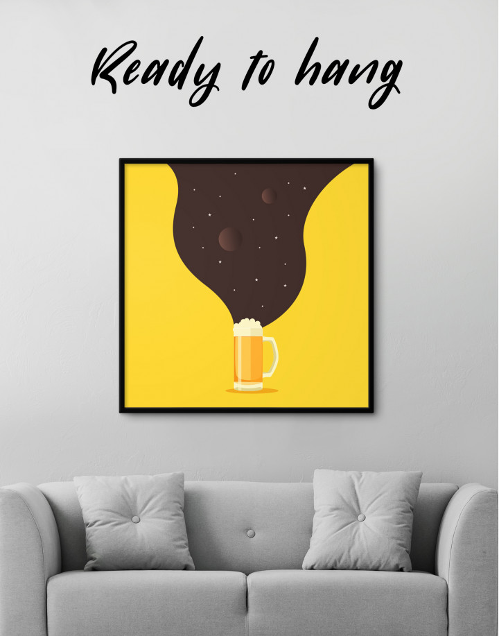 Abstract Beer Glassware Canvas Wall Art
