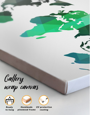 Green Geometric World Map Canvas Wall Art - image 2