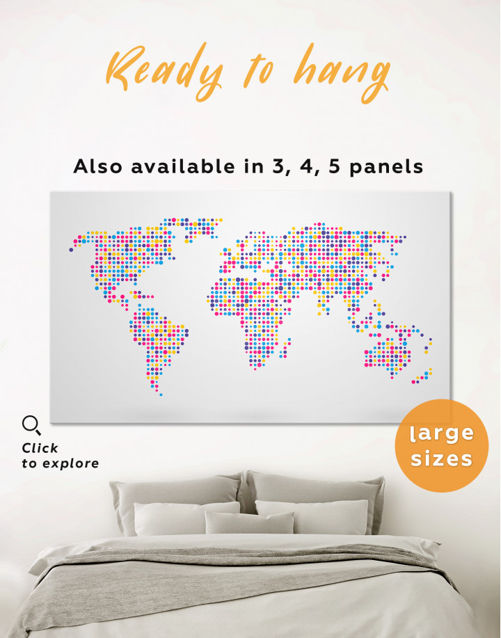 Multicolor Dotted World Map