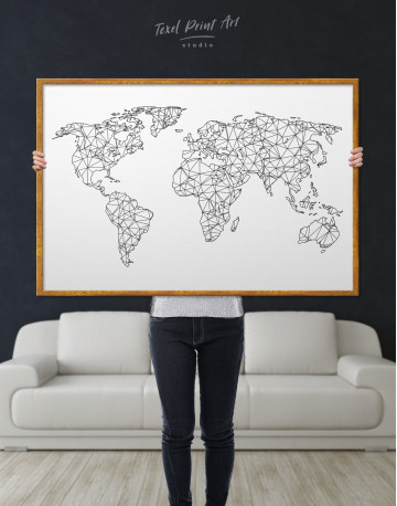 Framed Simple Geometric World Map