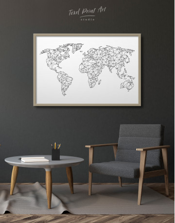 Framed Simple Geometric World Map