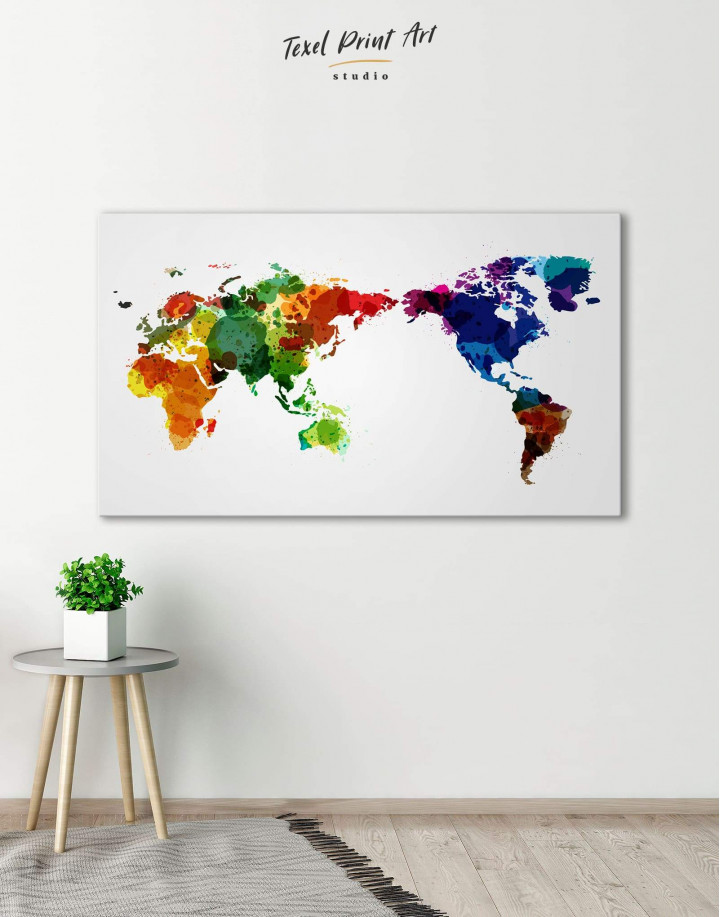 World Map Poster Contemporary Black & Grey Style  Framed Cork Pin Board 