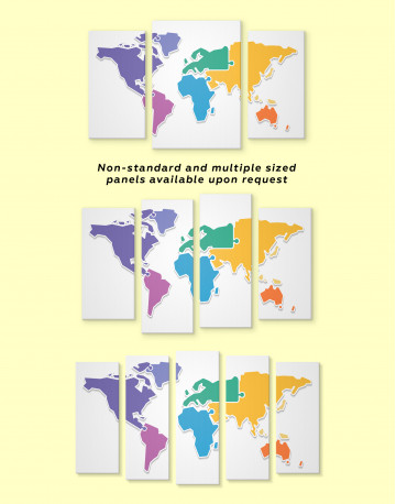 Puzzled Abstract World Map Canvas Wall Art - image 3