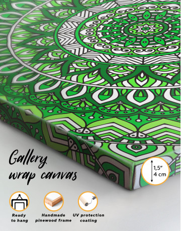 Zentangle Green Mandala Canvas Wall Art - image 3