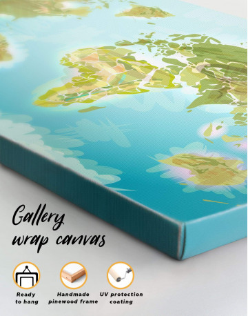 Green Physical World Map Canvas Wall Art - image 3
