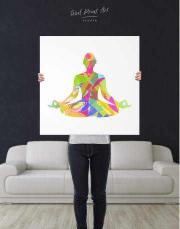 Multicolor Yoga Silhouette Canvas Wall Art - image 2
