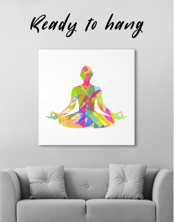 Multicolor Yoga Silhouette Canvas Wall Art - image 1