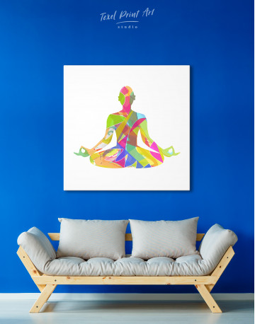 Multicolor Yoga Silhouette Canvas Wall Art