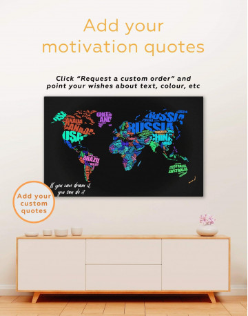 Typography World Map Canvas Wall Art - image 6