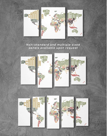 Country Names Map Canvas Wall Art - image 2