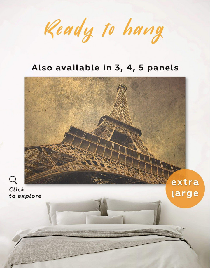 Download Old Style Eiffel Tower Canvas Wall Art Texelprintart