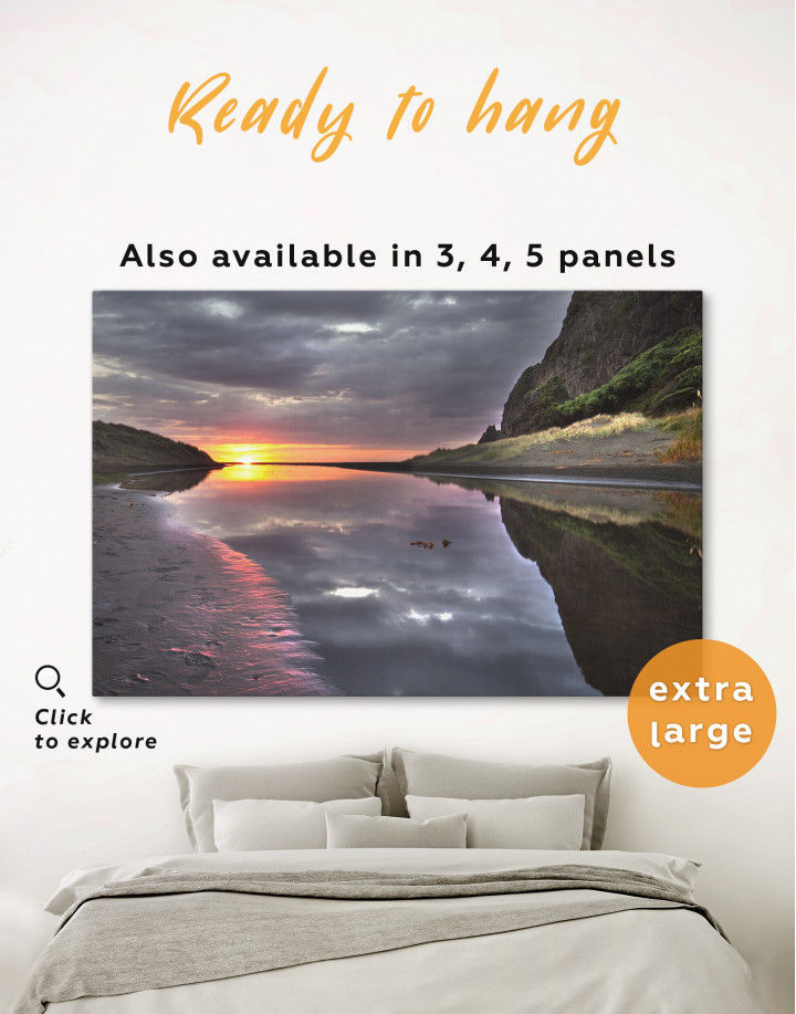 Cloudy Landscape With Sunrise Canvas Wall Art
