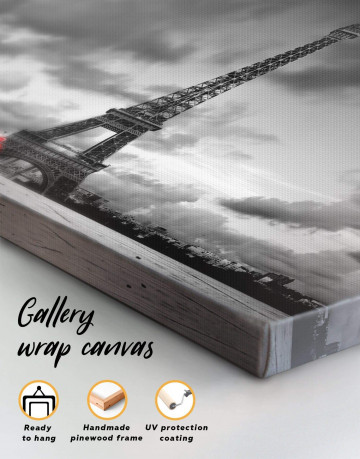 Eiffel Tower in the Gray Clouds Canvas Wall Art - image 4
