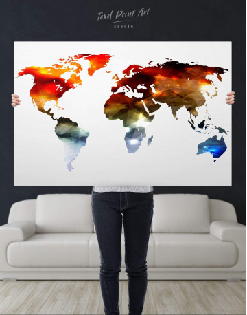 Minimalist Multicolor World Map Canvas Wall Art - image 5