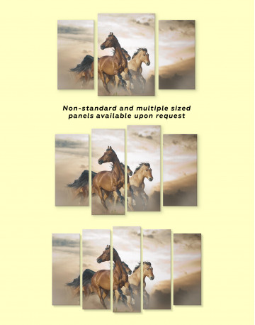 Wild Horses Running Desert Canvas Wall Art - image 3