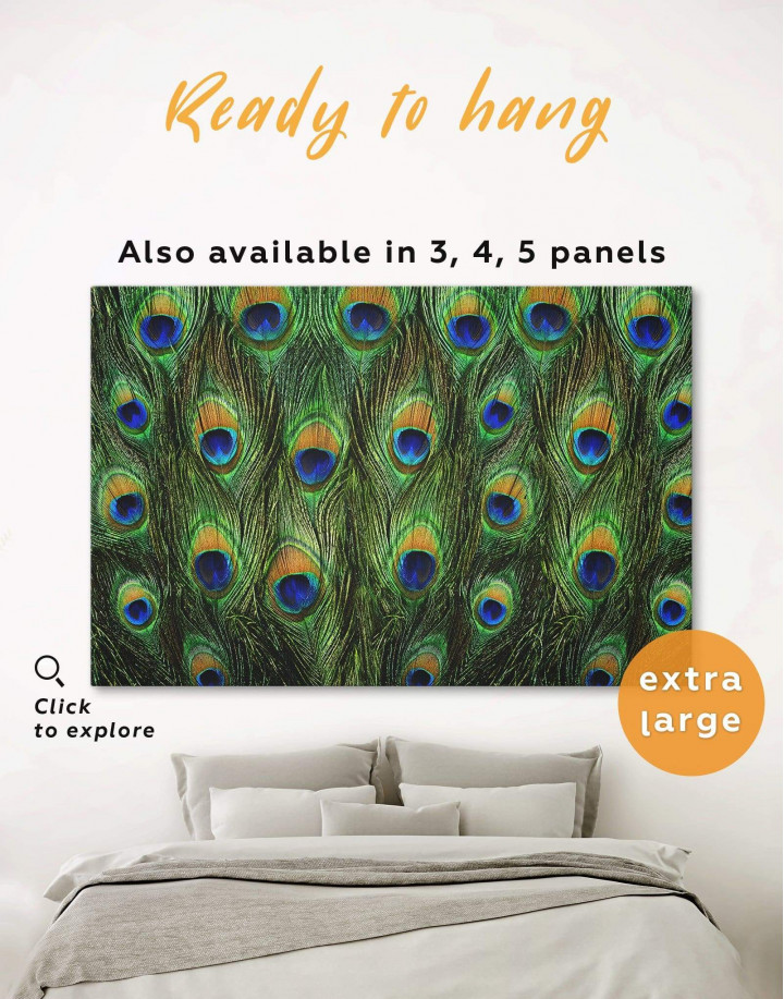 Abstract Peacock Feathers Canvas Wall Art