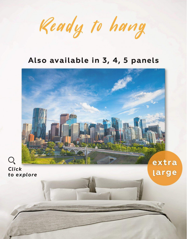 Calgary Skyline Canvas Wall Art