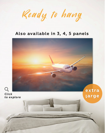 Flying Airplane Canvas Wall Art