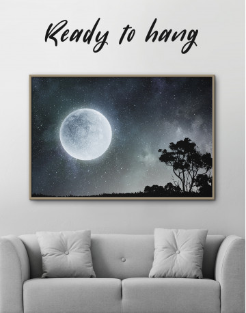 Framed Full Moon View Canvas Wall Art - image 1