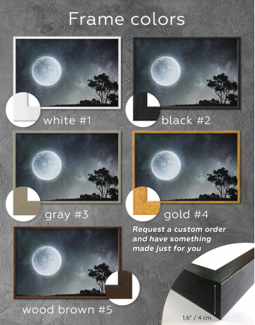 Framed Full Moon View Canvas Wall Art - image 3