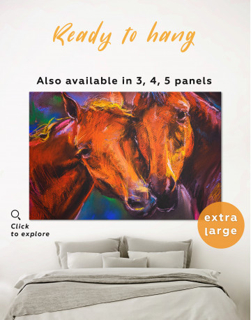 Brown Horses Painting Canvas Wall Art
