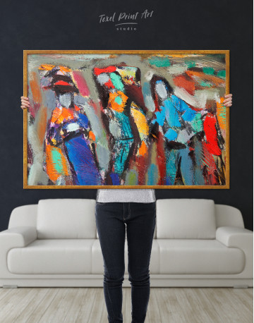 Framed Abstract Modern People Painting Canvas Wall Art - image 3