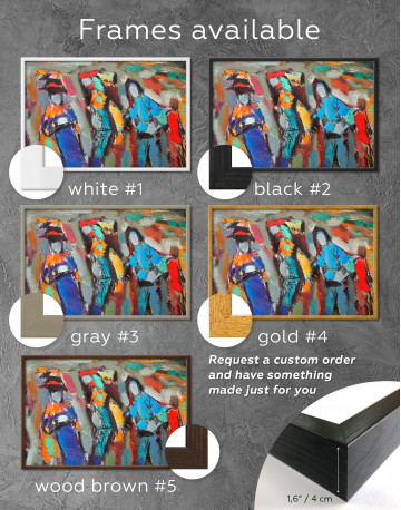 Framed Abstract Modern People Painting Canvas Wall Art - image 4