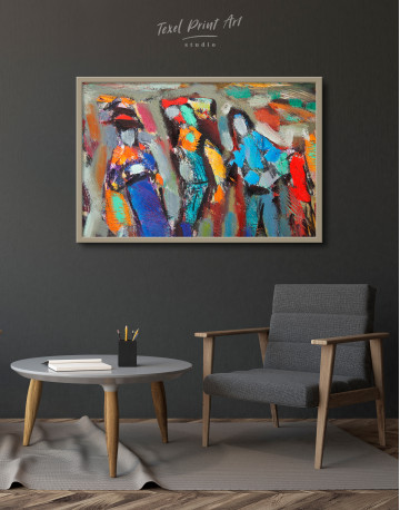 Framed Abstract Modern People Painting Canvas Wall Art