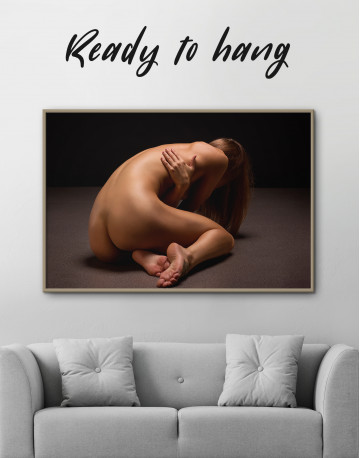 Framed Nude Erotic Woman Canvas Wall Art - image 1
