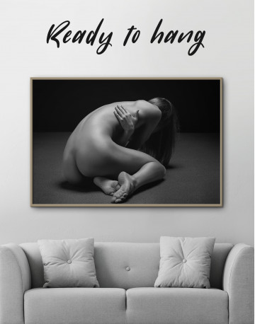 Framed Black and White Nude Erotic Woman Canvas Wall Art - image 4
