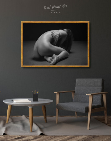 Framed Black and White Nude Erotic Woman Canvas Wall Art