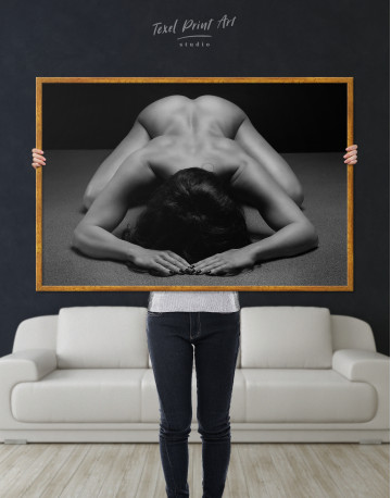 Framed Black and White Seducing Naked Canvas Wall Art - image 3