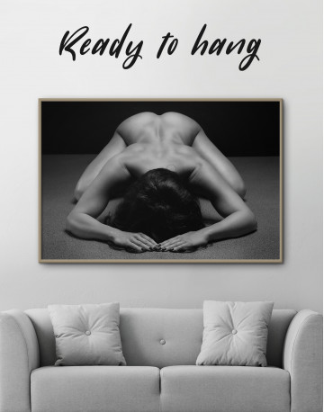 Framed Black and White Seducing Naked Canvas Wall Art - image 4