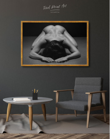 Framed Black and White Seducing Naked Canvas Wall Art