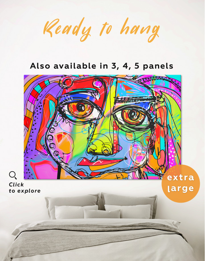 Abstract Modern Face Painting Canvas Wall Art