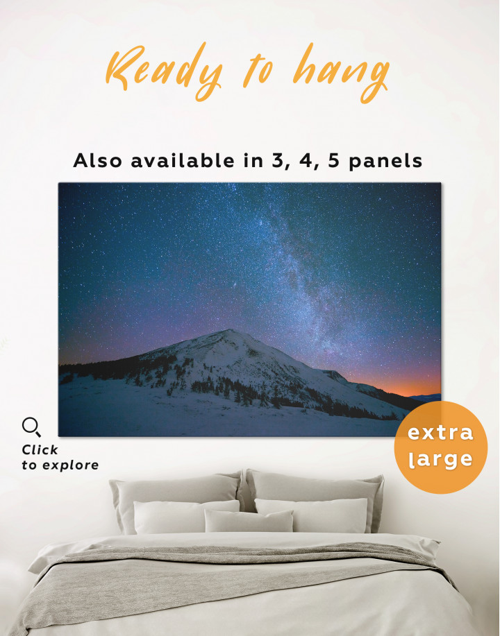 Night Sky in the Mountain Canvas Wall Art