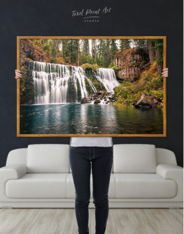Framed McCloud River Falls Canvas Wall Art - image 1