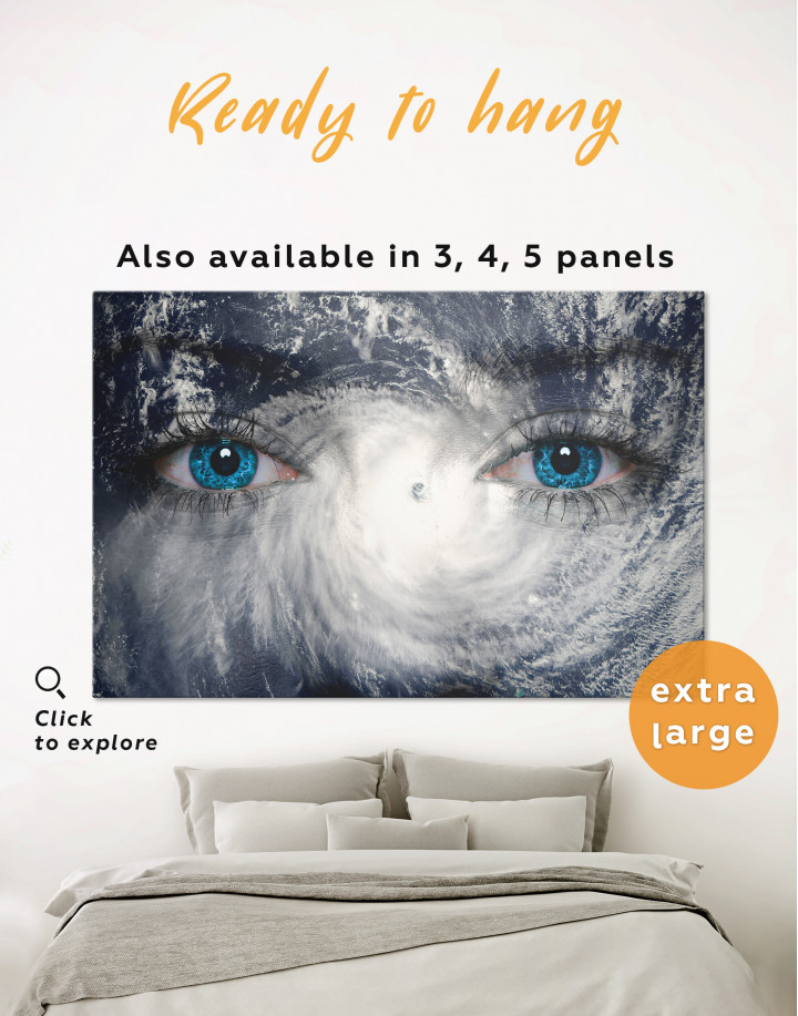 Hurricane Eyes From Space Canvas Wall Art
