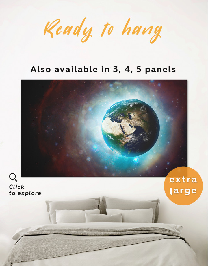 Blue Earth in the Space Canvas Wall Art