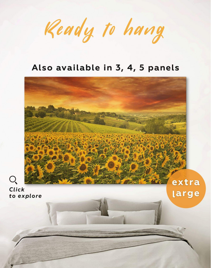 Beautiful Sunflower Field Canvas Wall Art