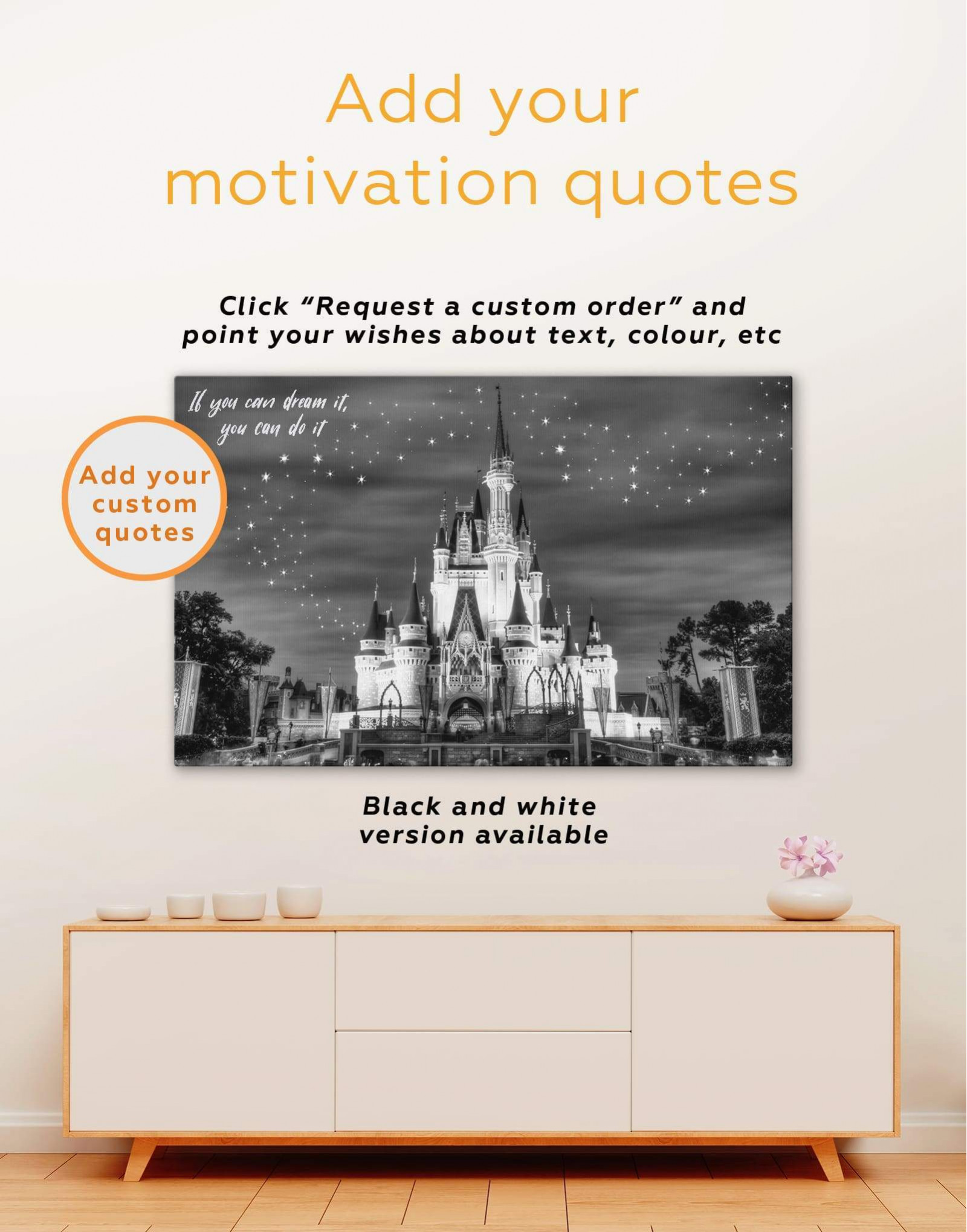 We Do Disney Guest Quote on CANVAS WALL ART Picture Print BLUE TONES 