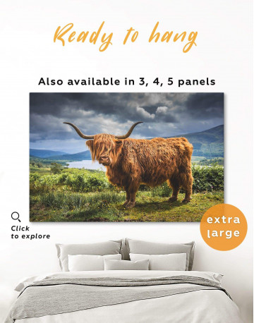 Highland Cow on Pasture Canvas Wall Art - image 6